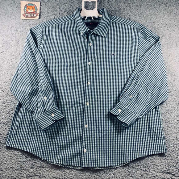 Ralph Lauren Shirt Men's Long Sleeve Button Up Cotton Plaid Green Size 3XB Big - Picture 1 of 11